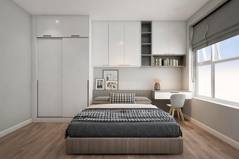 +27 Ý tưởng phòng ngủ đẹp trong Thiết kế căn hộ chung cư 65m2 2phòng ngủ tại Tp.HCM